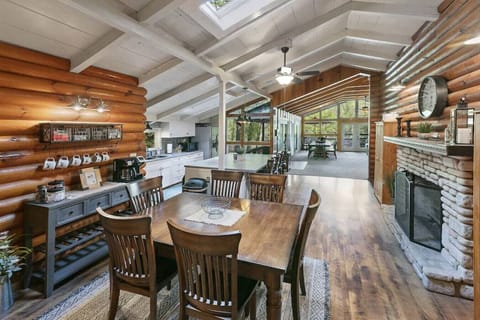 Coffee bar, 2 dining areas plus a kitchen island ...all under cathedral ceilings