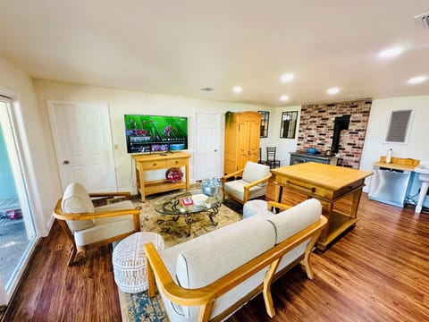 Living Room with 65" Big Screen TV.