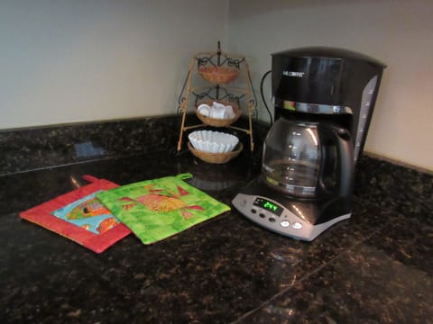 Coffee maker provided.