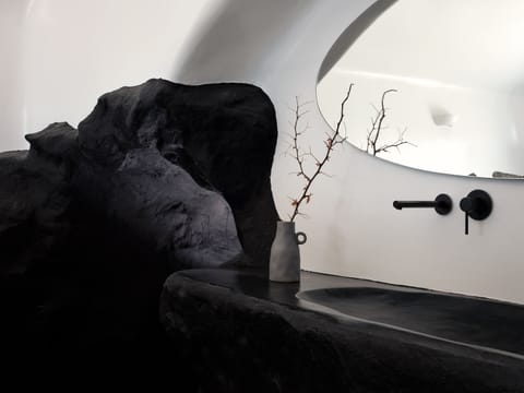 Shower, rainfall showerhead, hair dryer, bathrobes