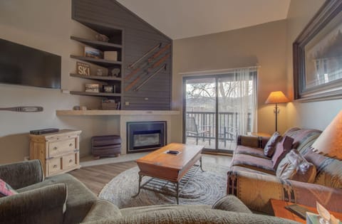 Living Area with Vaulted Ceiling