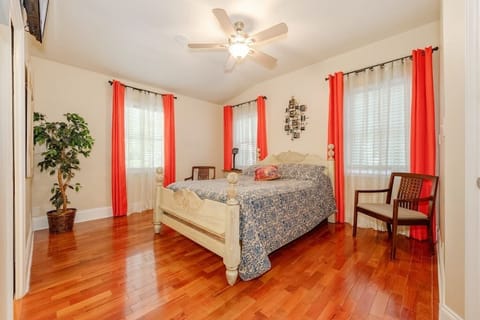 Luxury Queen Bed w/ Blackout curtains for darkness on demand