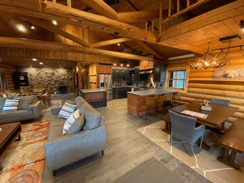 Spacious open concept space with authentic cabin feel, but with plenty of room for family and friends.