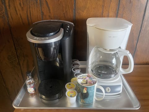 Coffee bar with Mr. Coffee and Keurig with K-cups