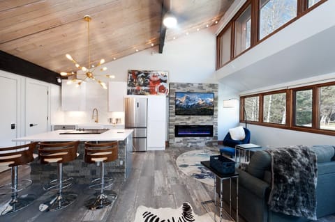 King Studio Condo with Full Kitchen and Fireplace