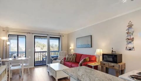 View of the living room and balcony