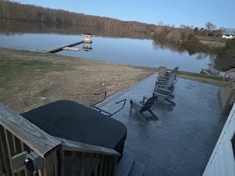 Spring '24 laid concrete patio - grass still growing/reseeding sorry!