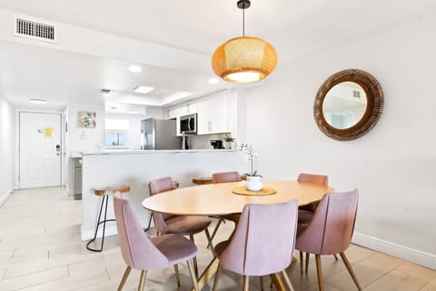 Dining table seats six