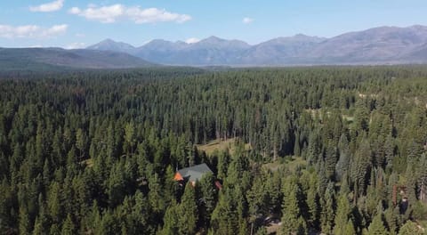 Drone view of the Bears Den. Secluded but within walking distance to town. 