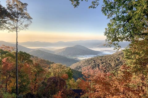 Morning view of the fog in the valley 3700 ft below.