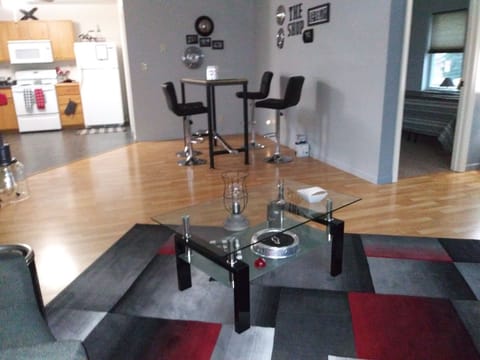 open & airy into dining & kitchen