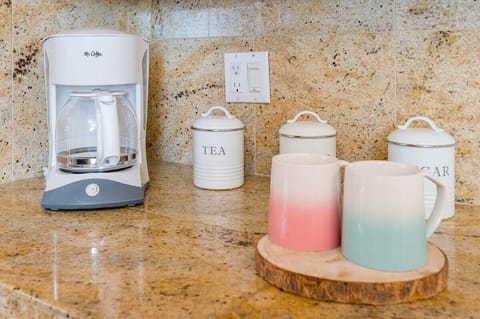 Coffee and tea are provided