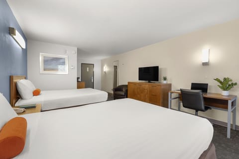 Desk, blackout drapes, iron/ironing board (on request), WiFi (free)