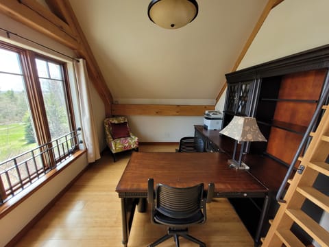 Upper level office at top of stairs