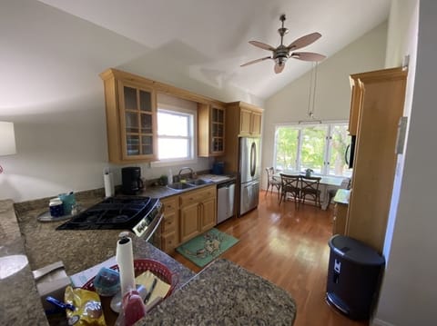Fully equipped kitchen with stainless steel appliances