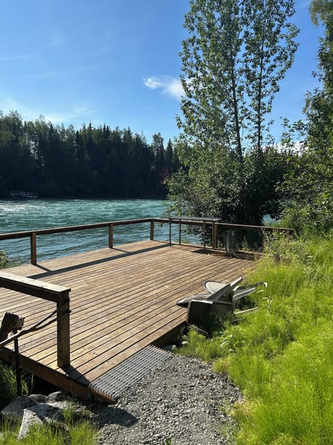 Large deck with fish cleaning setup