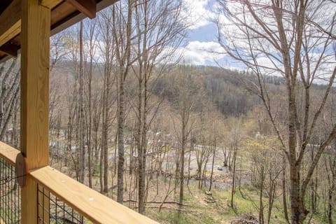 The Deck Overlooking the Rippling Stream with Winter View