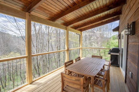 Covered Deck with Mountain Views and Gas Grill