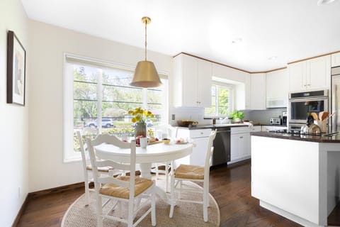Breakfast table in the kitchen.