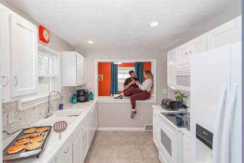 This newly renovated kitchen is the perfect place to relax with family, friends or that special someone. Small appliances such as crock pots (2 sizes), griddle, blender and toaster provided.