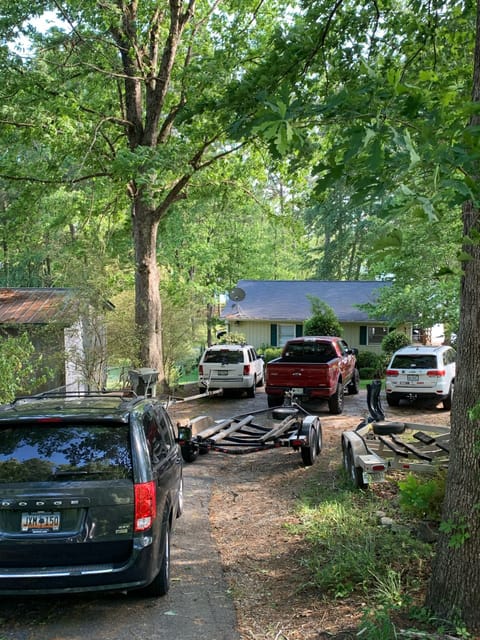  4 cars, 2 boat trailers , 21ft & 16 ft our 21 ft. 100 ft long