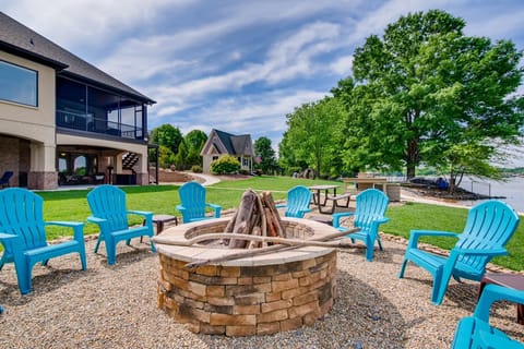 At Lake Norman Escape, enjoy the fire pit -- perfect place for making s'mores and memories.