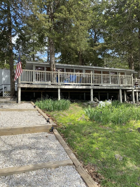View of cabin/deck from shoreline