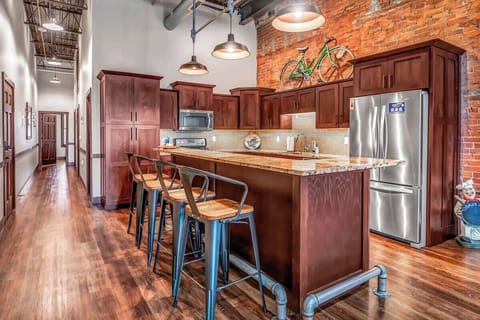 fully stocked kitchen with high end finishes