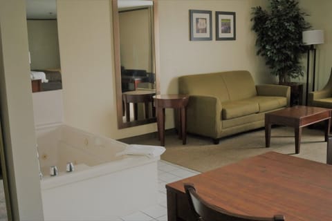 Desk, laptop workspace, blackout drapes, soundproofing