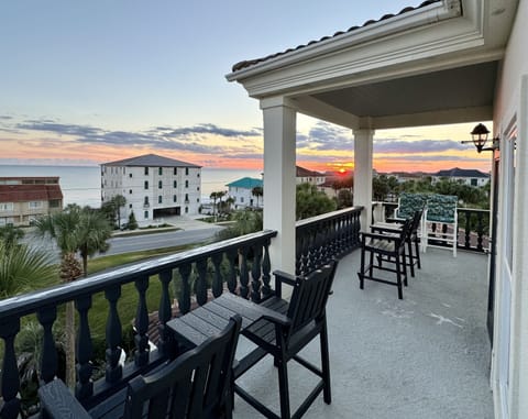 View of Gulf at sunset from 3rd floor balcony