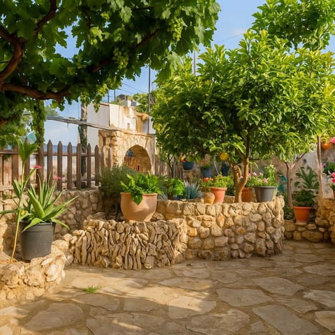 Relaxing Garden – A peaceful green oasis ideal for morning coffee or afternoon relaxation.