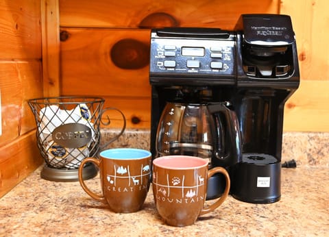 Coffee station. Make a full pot or a single serving. 