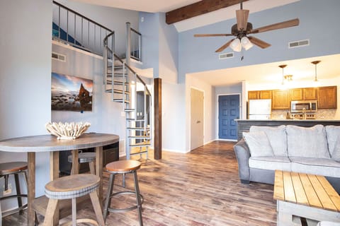 Nice seating area and barstools for your guests