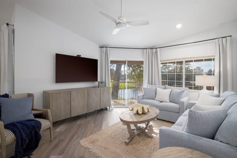 Living Area - Living Area overlooking Baytowne Golf Course, Hole 5 & Lake. All new furnishings.