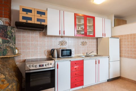 The kitchen is fully equipped.