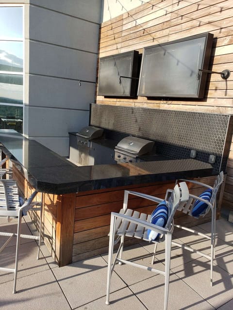 Grilling area on the property rooftop.