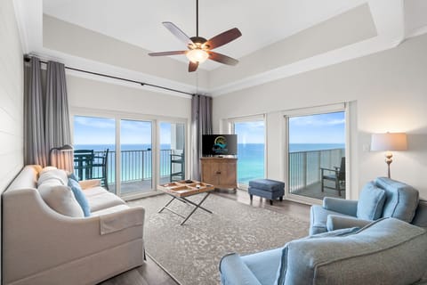 The living room with a beach front view from not 1 but 2 private balconies.  Can't ask for anything better.