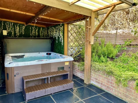 Relax in the private hot tub