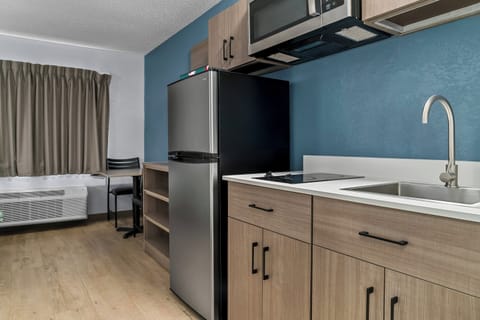 Studio, 2 Queen Beds, Non Smoking | Private kitchen | Full-size fridge, microwave, stovetop