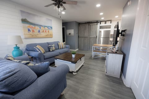 Family Room Boosts a 55" Smart TV for entertainment 