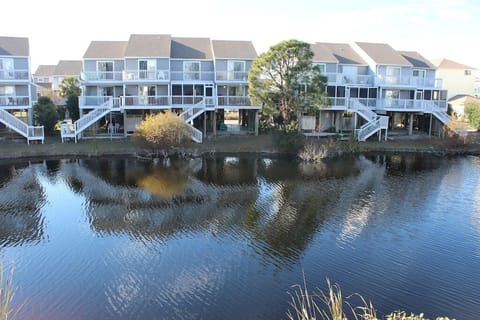 View of pond from living room deck