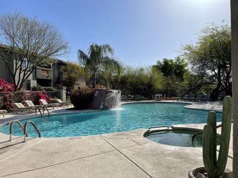 South pool steps from condo