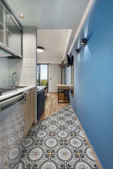 Family Room | Desk, laptop workspace, blackout drapes, soundproofing