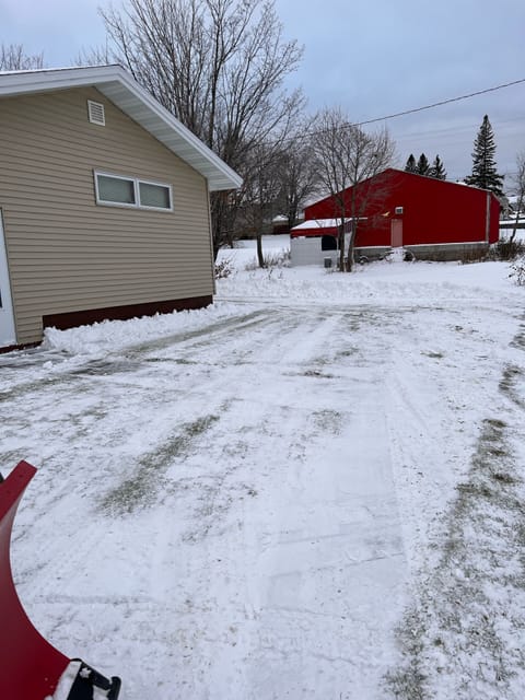 Front of the house cleared for trailer parking