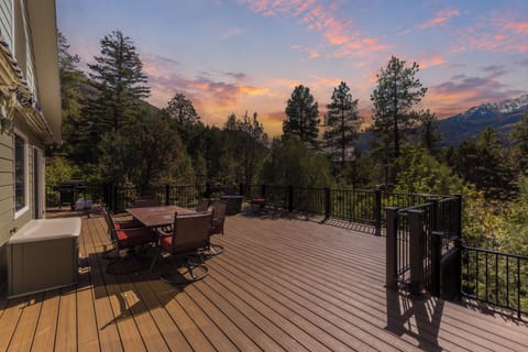 Wind down after a day of adventure by soaking in the exquisite views from the expansive deck of this peaceful retreat.  Serenity and beauty abound!