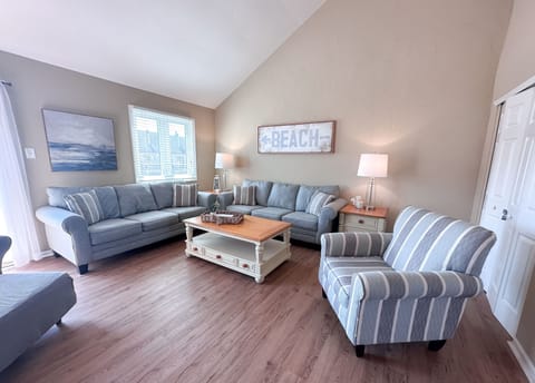 Living room with two pull out sofa beds.