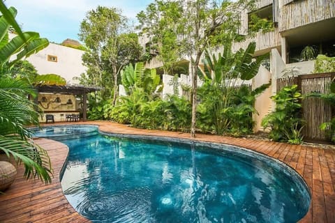 The alluring pool at this condo