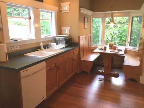 Eating nook in the kitchen is great for socializing and playing games too.