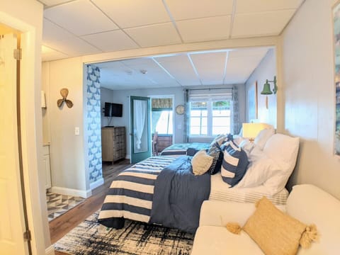 sleeping area with two beds