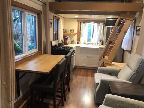 Dining table folder down to provide more space